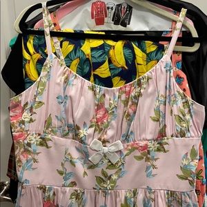 Pink floral pinup girl clothing 3X dress